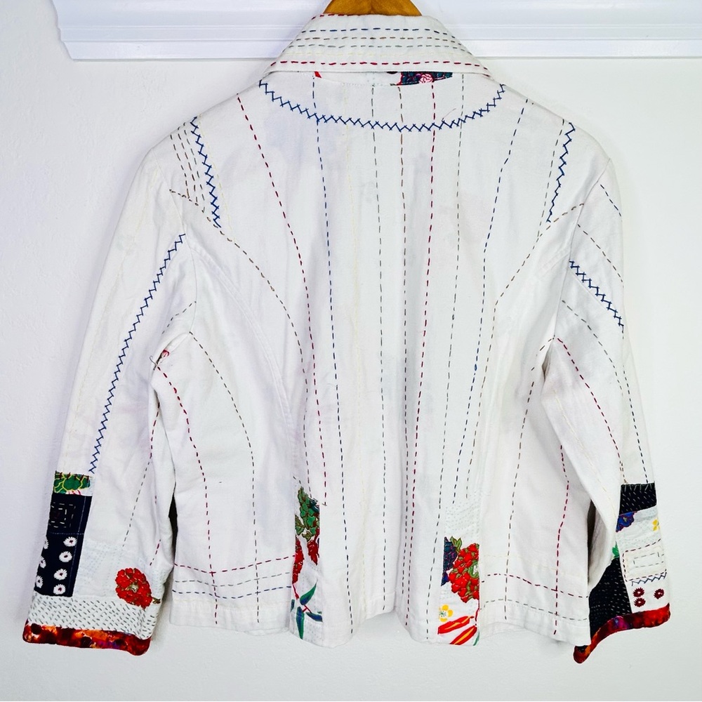 Grandma Chic Patchwork Embroidered Jacket Casual … - image 8